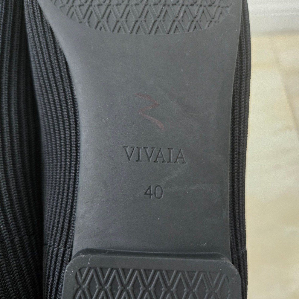 VIVAIA Black Knit Square Toe Ballet Flats Women Size‎ 40 US 9 - Picture 5 of 8